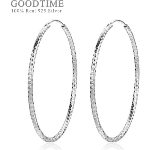 Luxury Women Earring Pure 100% 925 Sterling Silver Earrings Fashion Circle Earrings Gift For Girl Bride Wedding Party