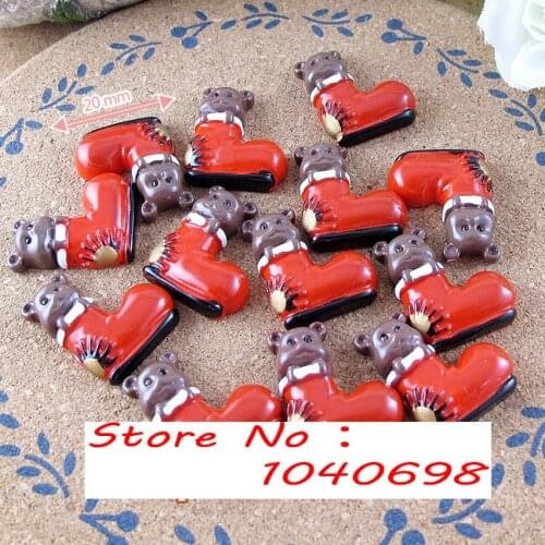 10pcs/lot Christmas Boots 20mm flat back resins kawaii cabochon crafts DIY home decoration
