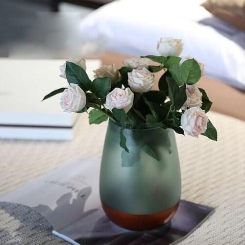 Nordic simple color translucent glass vase flower hydroponic floral arrangement Home Furnishing soft decoration crafts creative