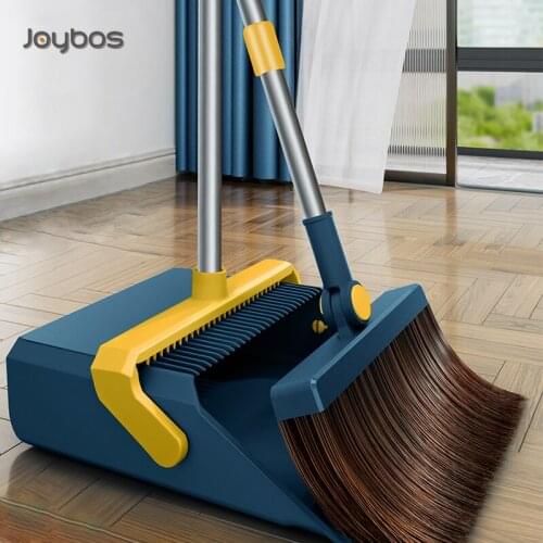 JOYBOS Broom & Dustpan Set Home Scalable Extended Windproof Stainless Broomstick Floor Cleaning Brush Soft Comb Teeth JS2