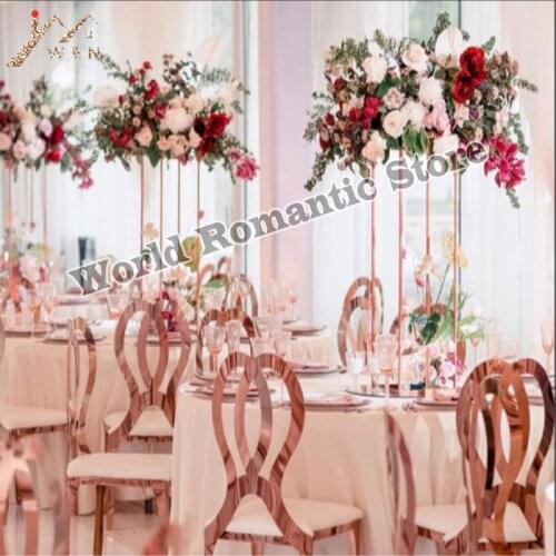 Gold metal Flower stand aisle Road Lead Wedding Centerpiece