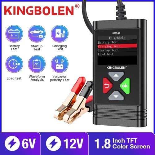BM560 Battery Tester 1.8" Car 6V 12V Battery Analyzer Multimeter Cranking Charging Ripple Reverse Protection BM-560 4.9V~20V