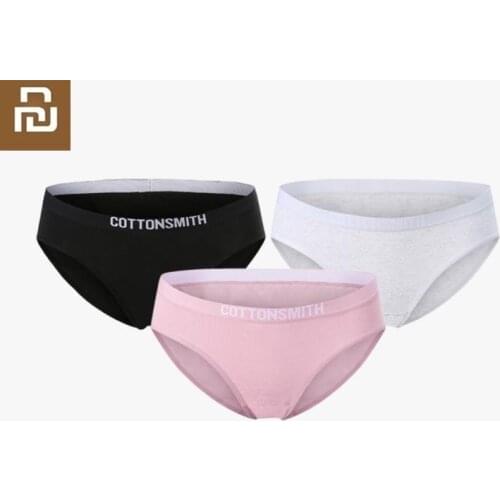 Youpin New Cottonsmith Cotton Foundation Womens Underwear 3pcs Breathable comfort Casual Sport female Sexy Panties