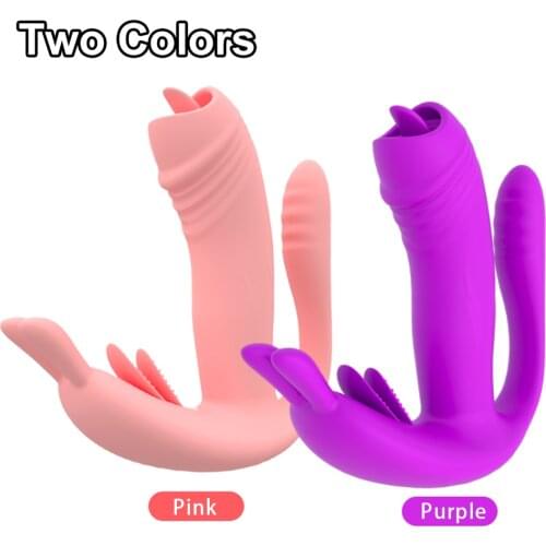 Vagina Tongue Licking Heating Vibrator Female Wearable Dildo Vibrator Clitoris Stimulator Anal Massage Oral Sex Toy For Women