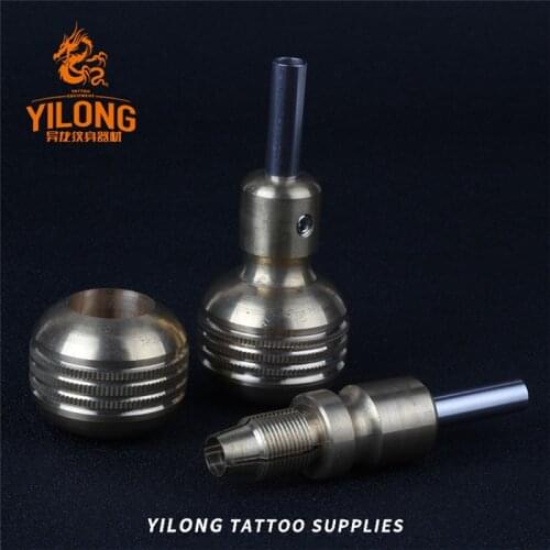 YILONG 1pcs Hot Sale 30mm Knurled Twist Self-Lock Stainless steel grip Tattoo Grips For Tattoo Machine Gun Free Shipping