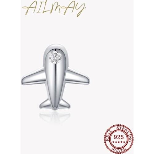 Ailmay Top Quality Real 925 Sterling Silver Micro aircraft Stud Earrings For Women Minimalist Fine Jewelry 2021 New Style