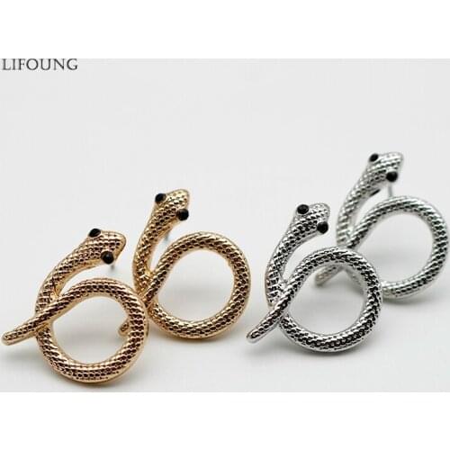 Snake Charm Earrings Zinc Alloy Stud Earring For Women Cute Twisted Fashion Jewelry New Trend Animal Drop Shape For Girl 202165