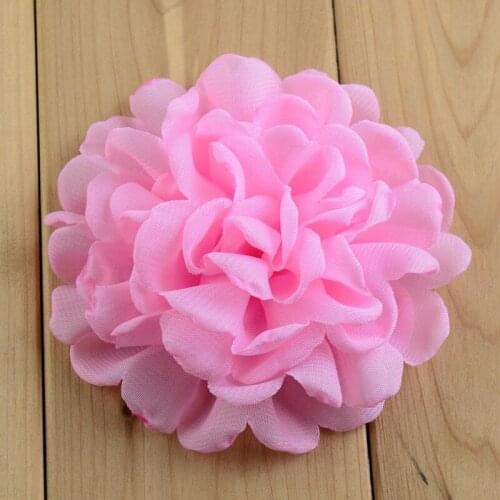 20pcs/lot 20 color big Burned chiffon flower 10cm headband flowers no clips flat back
