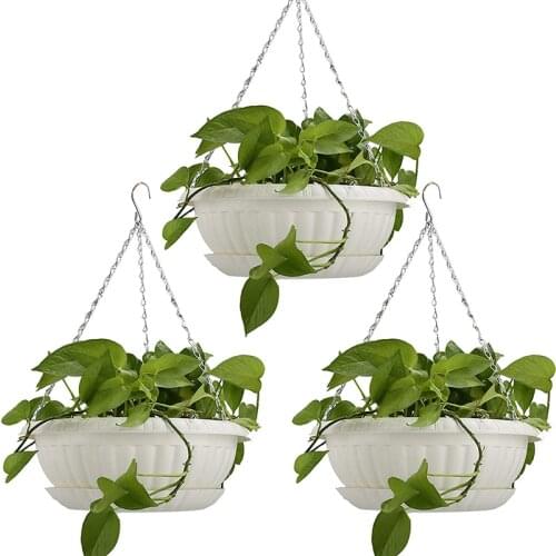 3Pcs Planters Hanging Flower Pots Plant Hanger Holders Hanging Basket for Indoor Outdoor Garden