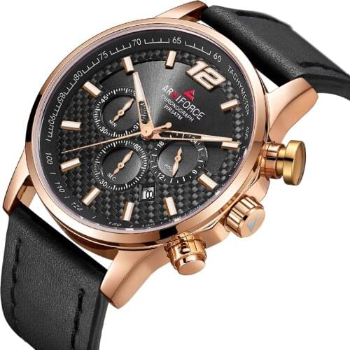 Мужские часы с кожаным ремешком ARMIFORCE China At AliExpress