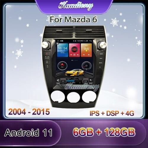 Kaudiony 10.4" Tesla Style Android 10.0 Auto Radio For Mazda 6 Mazda6 Car Dvd Multimedia Player Auto GPS Navigation Stereo 4G BT