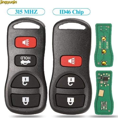 Jingyuqin Remote Car Key 315MHZ ID46 For Infiniti Nissan Armada Frontier Murano Pathfinder Quest Titan Xterra KBRASTU15 3/4 BTNS