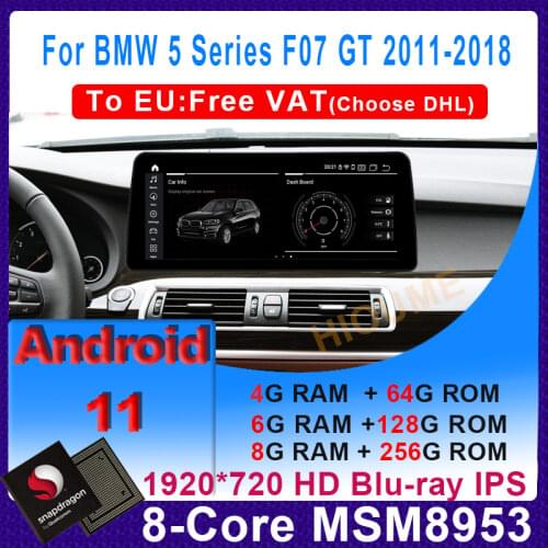 10.25" Android 10 8GB ROM Car Multimedia Player GPS Navigation for BMW 5 Series GT F07 2009-2016 with BT Wi-Fi 4G LET