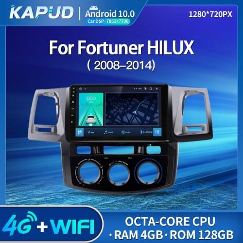 Kapud Android 10.0 Car Multimedia Video Player 9" Navigation For Toyota Hilux Fortuner 2008-2014 Radio Stereo BT GPS Wifi DSP