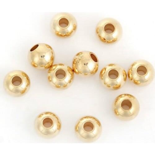 5PCs 304 Stainless Steel Spacer Beads Round Gold Plated About 4mm/5mm DIY Making Earrings Necklace Handmade Jewelry