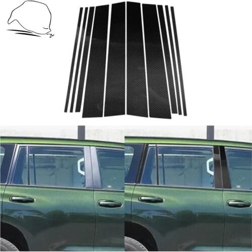 For Toyota Land Cruiser Prado LC150 FJ150 2010-2018 Carbon Door Window Pillars Post Sticker AB Pillar trim Cover Car Accessories