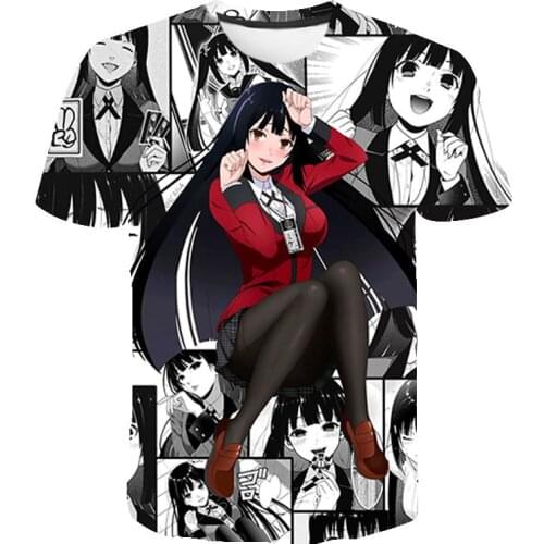 Kakegurui Fuuny T Shirts Men Women Children 3D Anime Kakegurui Printed Cool Casual Summer Fashion Trendy Streetwear T-shirt