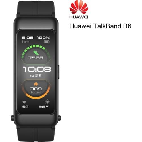 Global version Huawei TalkBand B6 width Bluetooth Smart Bracelet Sports Wristbands Touch AMOLED Screen Call Earphone Band