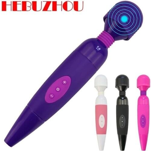 HEBUZHOU Powerful oral clit Vibrators for Women USB Charge AV Magic Wand Vibrator Massager Adult Sex Toys for Woman Masturbator