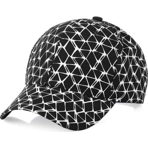 Summer Baseball Cap Men Plaid Print Sun Protection Sun Hat Duck Tongue Visor Caps Casual Korean Women Black White Adjustable New