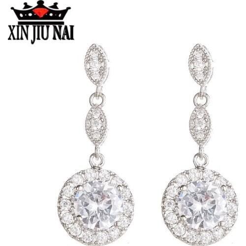 Fashion No Pierced Drop Water Clip Earrings Jewelry Silver Color Zirconia Crystal Jackets Cuff Earrings For Women Ear Clip