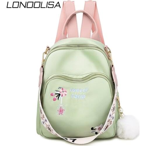 Fashion hairball Oxford Women Backpacks Teenager Girls Embroidery Print School Shoulder Bags High Quality Travel Casual Knapsack