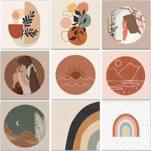 Dropshipping 20x20cm Frame Picture Diy Painting By Numbers For Kids Modern Moon Wall Art Picture By Numbers Diy Home Decors Gift