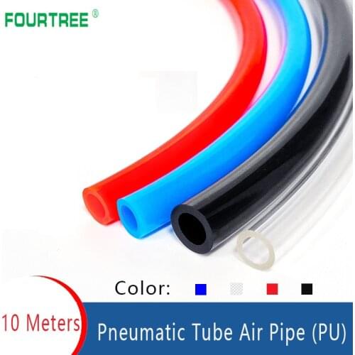 10M Pneumatic PU Pipe 4 * 2.5mm/6 * 4mm /8 * 5 mm /10 * 6.5 mm /12 * 8 mm/14 * 10 mm/ 16 * 12 mm Air Tube Compressor Hose Tubing