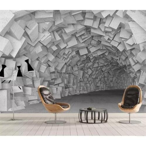 Custom wallpaper 3D European retro extension space tunnel industrial wind TV sofa background wall murals 3d wallpaper