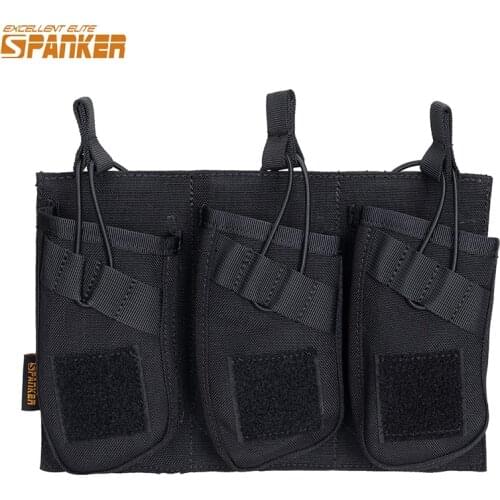 EXCELLENT ELITE SPANKER Tactical AK Magazine Pouch Open Top Magazine Triple AK Mag Pouch Hunting Supplies