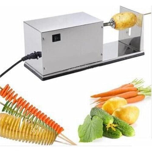 220V Commercial Electric Potato Slicer Machine Automatic Household Stainless Steel Potato Slicing Machine Spiral Cutter EU/AU/U