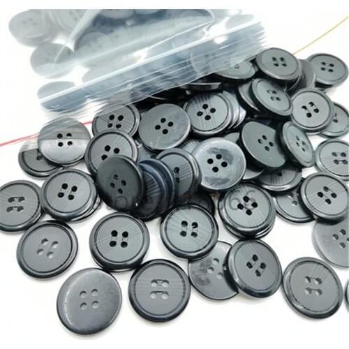 4-holes Imitation Horn Pattern Black Buttons For Clothing Man Suit Coat Overwear Decor Handmade Accessories Wholesale Buttons
