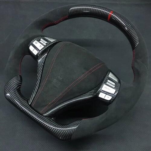 Supercar Cuatomized Real Carbon Fiber Sports Steering Wheel Alcantara Leather compatible for Nissan Bluebird SYLPHY 2016-2020