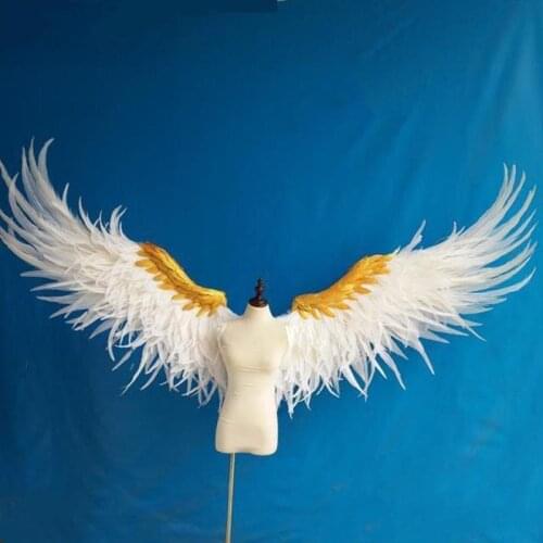 Customized large feather wing cosplay halloween carnival women performance white angel feather wings
