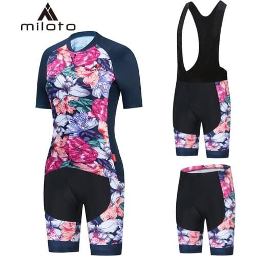 MILOTO Womens Triathlon Short Cycling Jersey Sets Maillot Ropa Ciclismo Bicycle Clothing Road Mountain bike sport wear