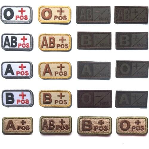 1 Pc Blood Type Military Embroidery Badge Outdoor Identification Tactical Patch Clothing Accessories Paste Backpack Hat Jeans