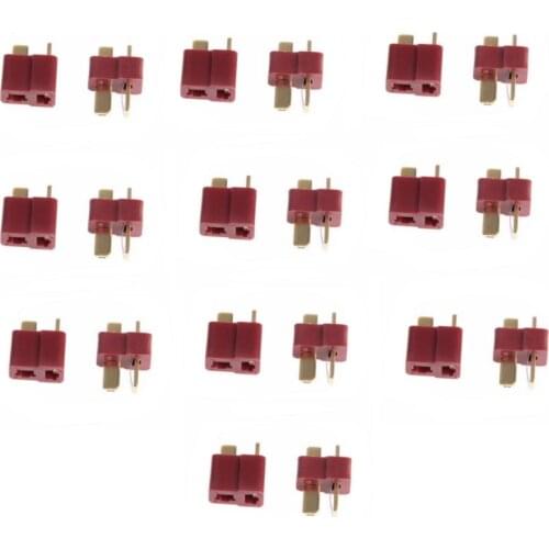 10Pairs 20Pairs 30Pairs T-Plug Connectors Plug Male Female for RC Airplane Helicopter FPV Racing Drones Vehicle Cars DIY Parts