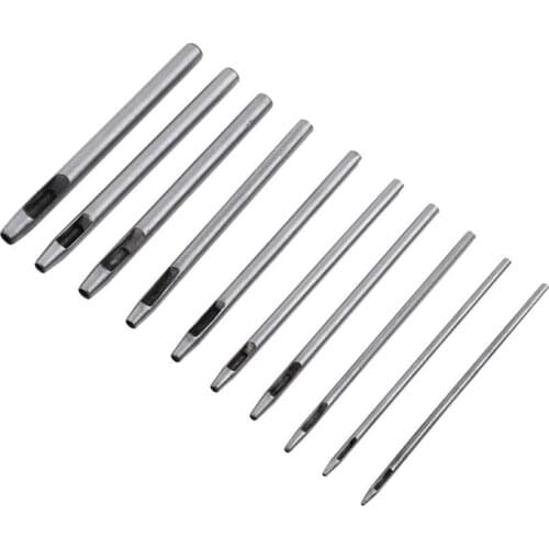 10 Pcs Leather Hole Punch Cutter Hollow Punch Set for Leather Tools for Soft Material Working 0.5-5mm