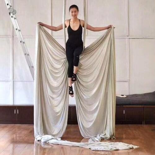 16Yards/14.7m Fly Premium Aerial Silks for home Yoga Ombre Sling Extension Antigravity Aerial Yoga Swing home exercise equipment