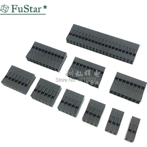 20pcs 2.54mm Dupont Connector 2.54mm Double Row Plastic Shell Plug 2* 2P 3P 4P 2*5P 6P 7P 8P 9P 10P 20P 2*5 pin