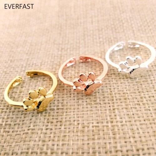 3pc/Set Cute Cat Paw Print Ring Fashion Pet Dog Print Rings Set Women Jewelry Accessories Free Shipping
