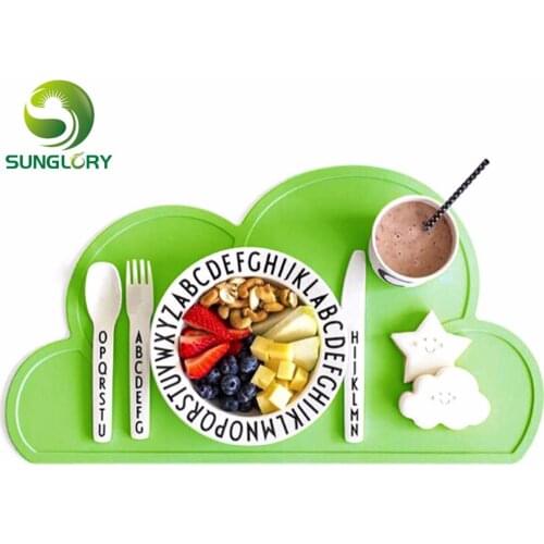 48*27CM Foodgrade Silicone Baby Placemat Waterproof Infant Table Bar Mat Kids Cloud Tiny Diner Plate Heat Resistant Feeding Pad