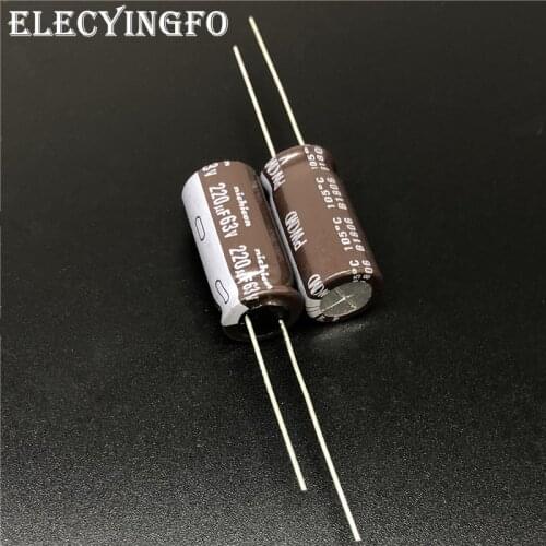 5pcs/50pcs 220uF 63V NICHICON PW Series 10x20mm Low Impedance 63V220uF Aluminum Electrolytic capacitor