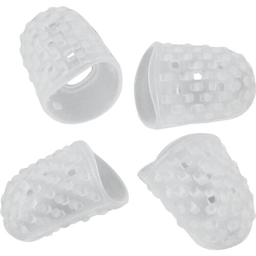 8pcs New Soft Silicone Guitar Thumb Finger Picks Protector Fingertips (Transparent M & Transparent L)