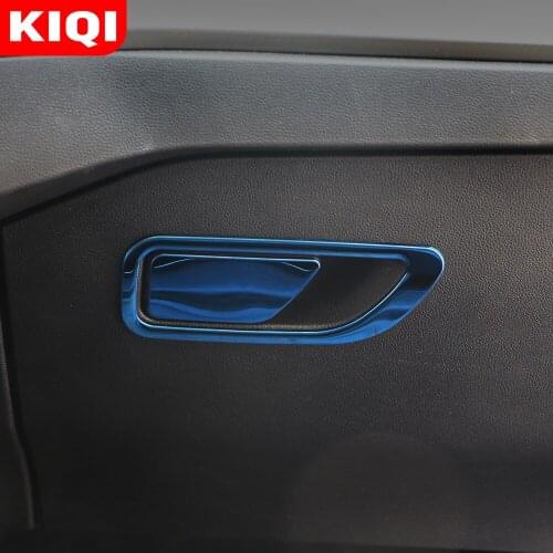 Car Co-pilot Storage Glove Box Handle Frame Cover Stickers for Ford Focus Focus4 MK4 2018 2019 Car Styling 2Pcs/Set