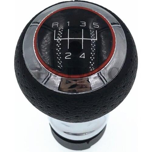 Free Shipping 5 Speed Gear Shift Knob HZTWFC-12.2 For Audi A4 S4 B8 8K A5 8T Q5 8R S Line 2007-2015 Manual Leather Red Line