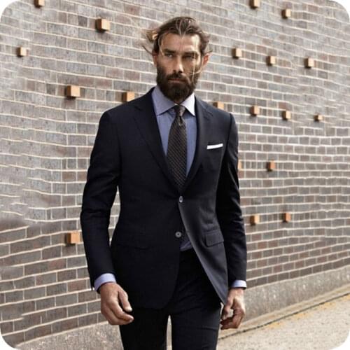 Black Men Suits Wedding Suits Formal Business Bridegroom Groom Wear Tuxedos Best Man Blazer Prom Slim Fit 2piece Terno Masculino