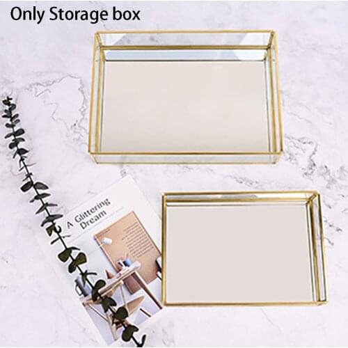 Dessert Plate Nordic Style Jewelry Display Makeup Decorative Rectangle Glass Kitchen Perfume Fruit Organizer Storage Tray Home