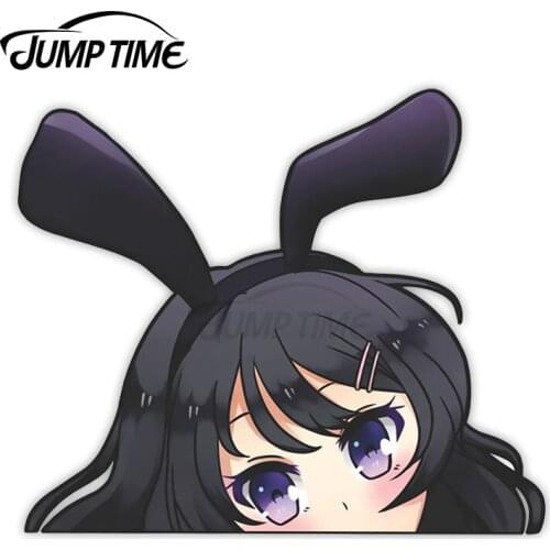 JumpTime 13 x 10.8cm Mia Peek Peeking Peekers Peekabo Car Truck Window Vinyl Funny Stickers Sexy Anime Stickers JDM Decoration