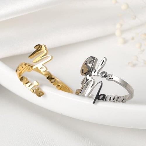 Custom Name Ring For Women Stainless Steel Rings Gold Ring Personalized Jewelry Mens Rings Paired Couple Rings Gift For Women
